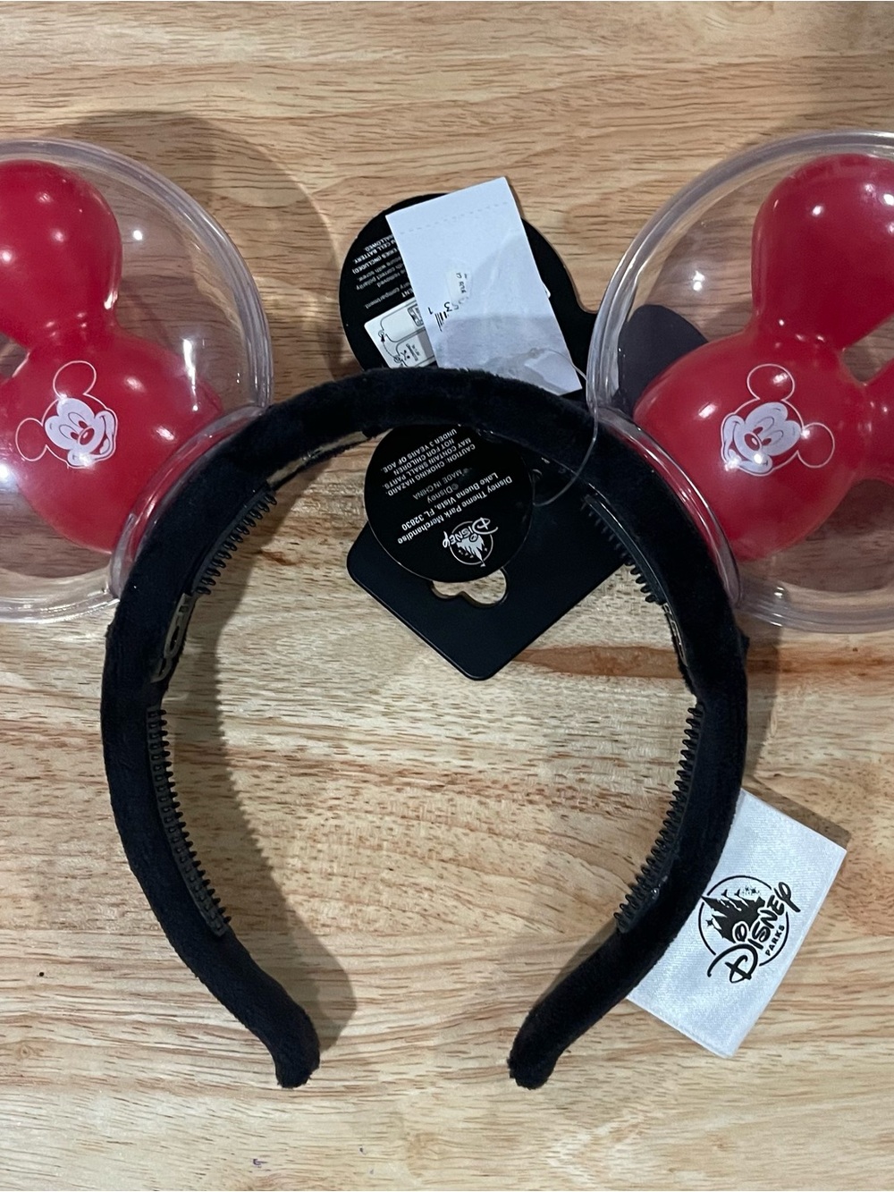 Disney Black Headband with light up Red Mickey Balloons